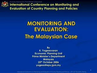 International Conference on Monitoring and Evaluation of Country Planning and Policies