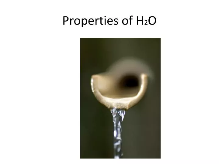 properties of h 2 o