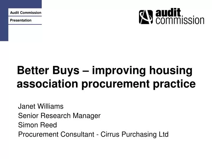 better buys improving housing association procurement practice