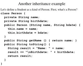 Another inheritance example