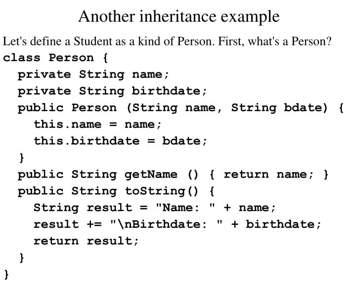 another inheritance example