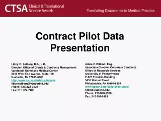 Contract Pilot Data Presentation