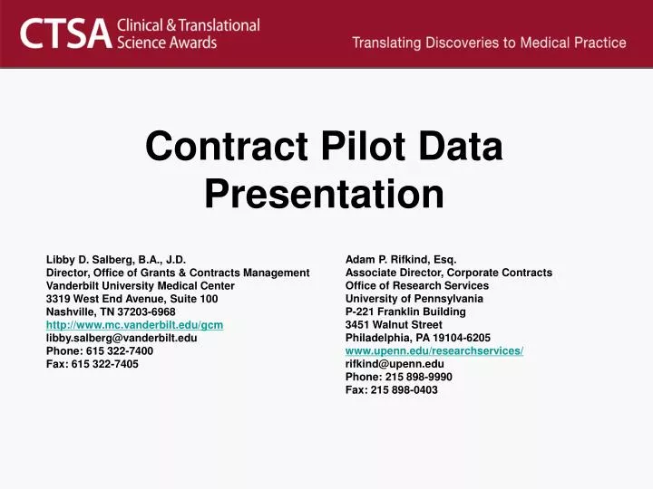 contract pilot data presentation