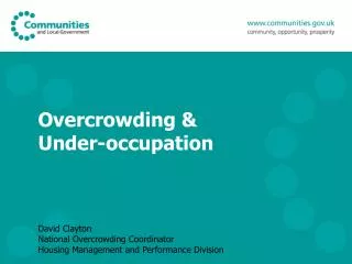 Overcrowding &amp; Under-occupation