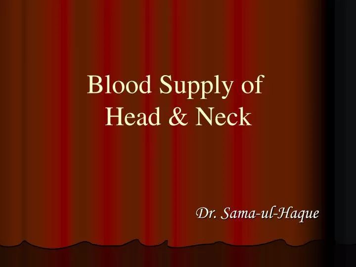 blood supply of head neck