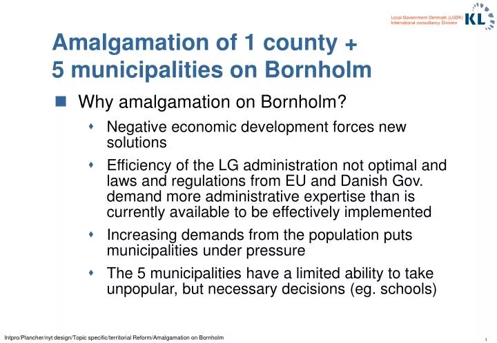 amalgamation of 1 county 5 municipalities on bornholm