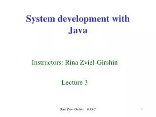 System development with Java