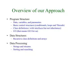 Overview of our Approach