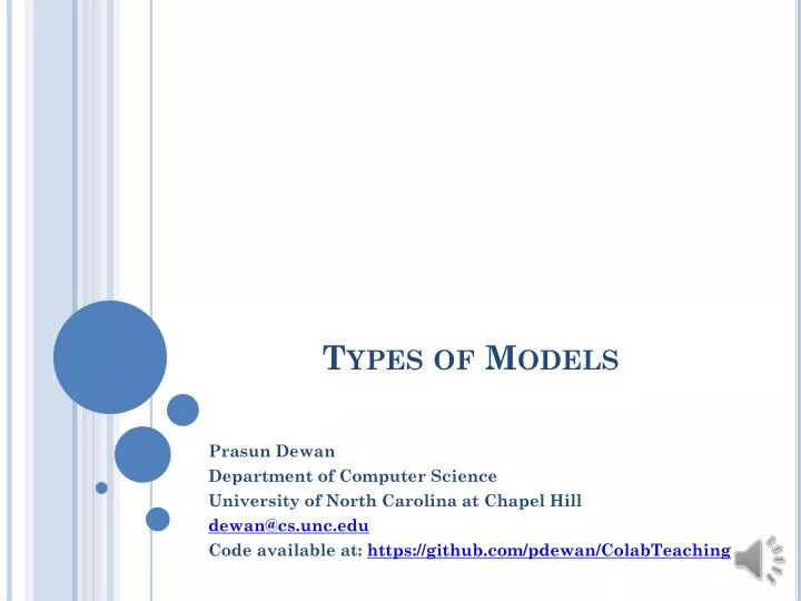 types of models