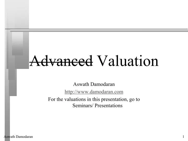 advanced valuation