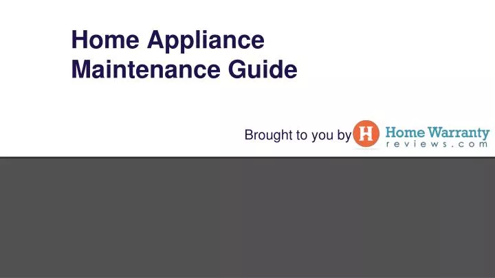 home appliance maintenance guide