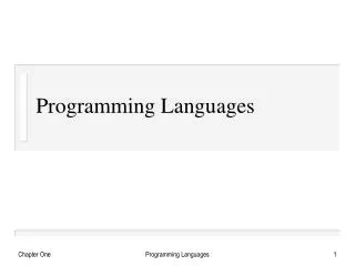 Programming Languages