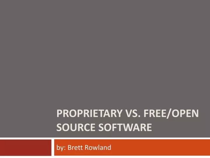 proprietary vs free open source software