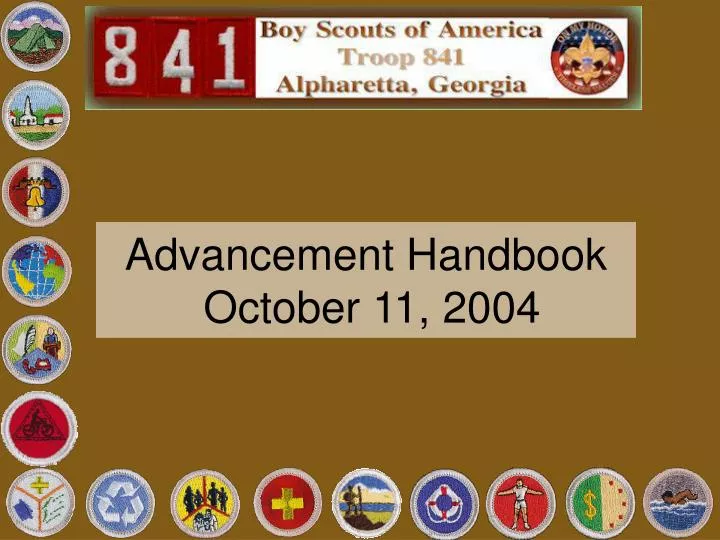 advancement handbook october 11 2004