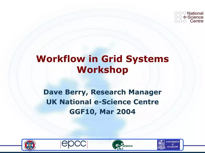 workflow in grid systems workshop