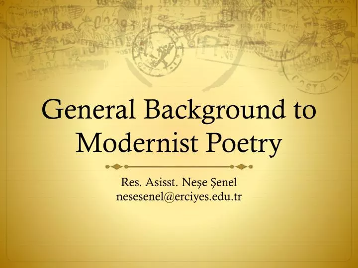 general background to modernist poetry