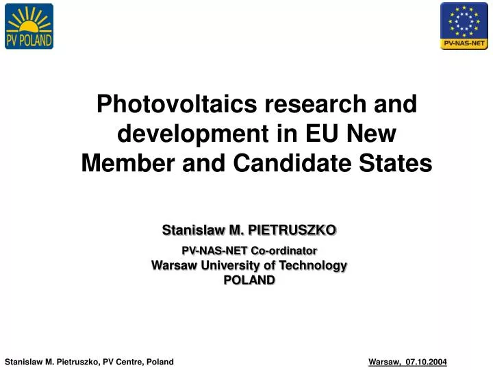 photovoltaics research and development in eu new member and candidate states