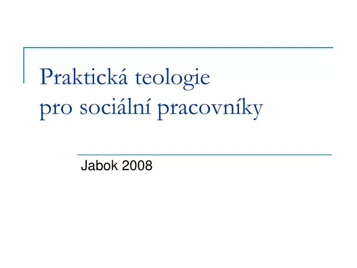 praktick teologie pro soci ln pracovn ky