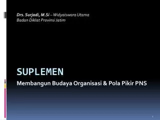 membangun budaya organisasi pola pikir pns