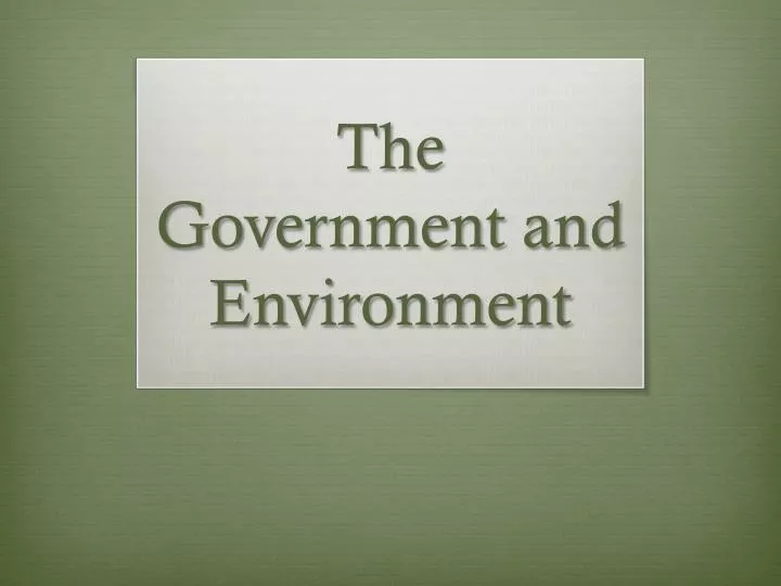 the government and environment