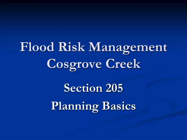 flood risk management cosgrove creek
