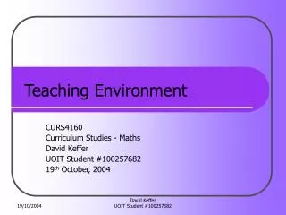 Teaching Environment
