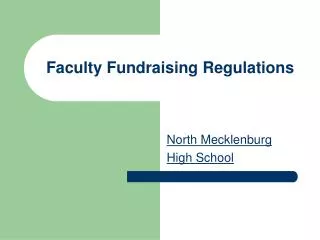 Faculty Fundraising Regulations
