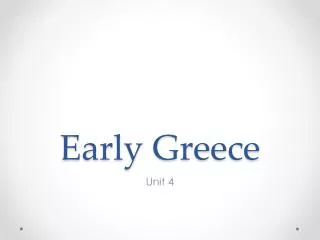 early greece
