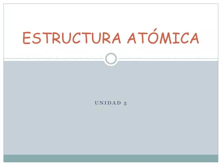 PPT - ESTRUCTURA ATÓMICA PowerPoint Presentation, Free Download - ID ...