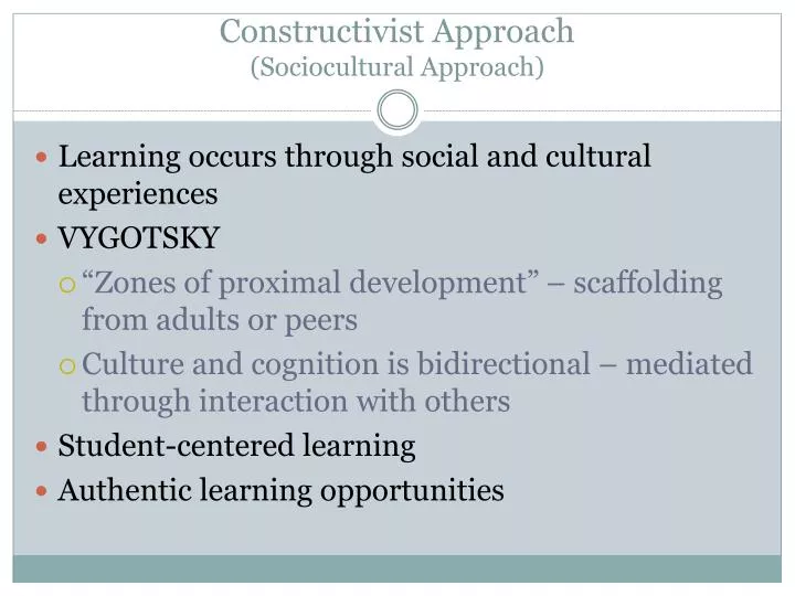 constructivist approach sociocultural approach