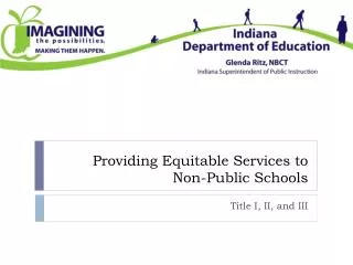 Providing Equitable Services to Non-Public Schools