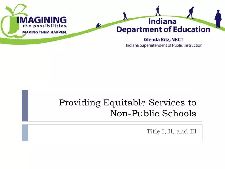 providing equitable services to non public schools