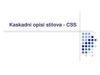 kaskadni opisi stilova css