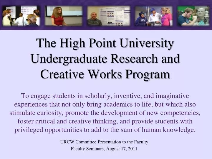 urcw committee presentation to the faculty faculty seminars august 17 2011