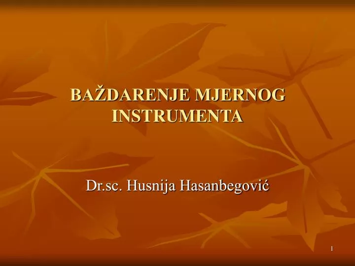 ba darenje mjernog instrumenta