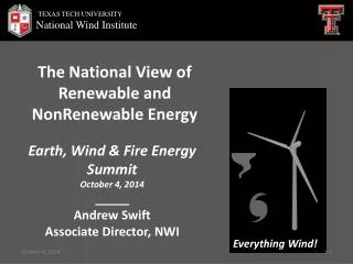 The National View of Renewable and NonRenewable Energy