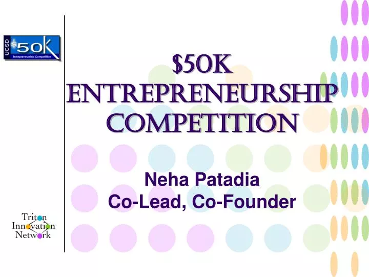 50k entrepreneurship competition neha patadia co lead co founder