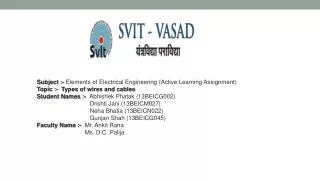 Subject :- Elements of Electrical Engineering (Active Learning Assignment)