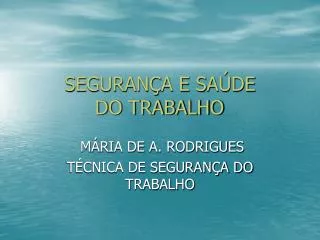 seguran a e sa de do trabalho