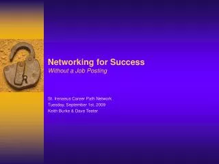 Networking for Success Without a Job Posting
