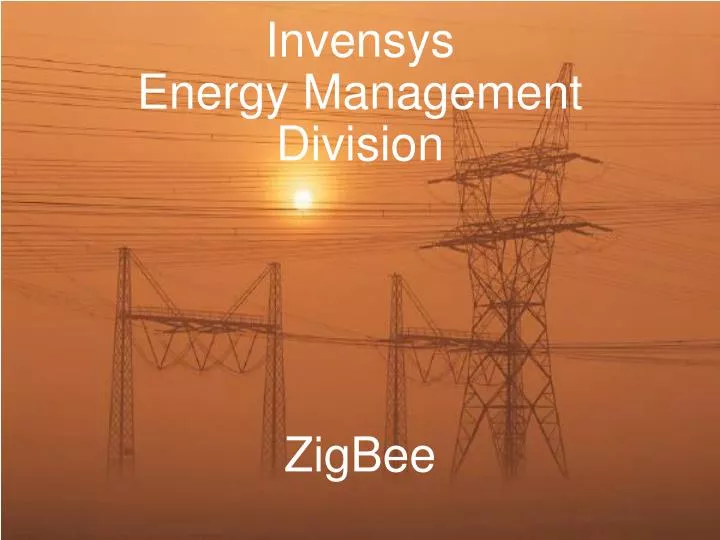 invensys energy management division zigbee