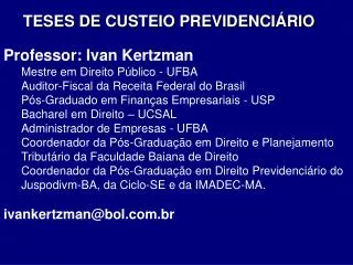 teses de custeio previdenci rio