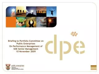 Briefing to Portfolio Committee on Public Enterprises On Performance Management of