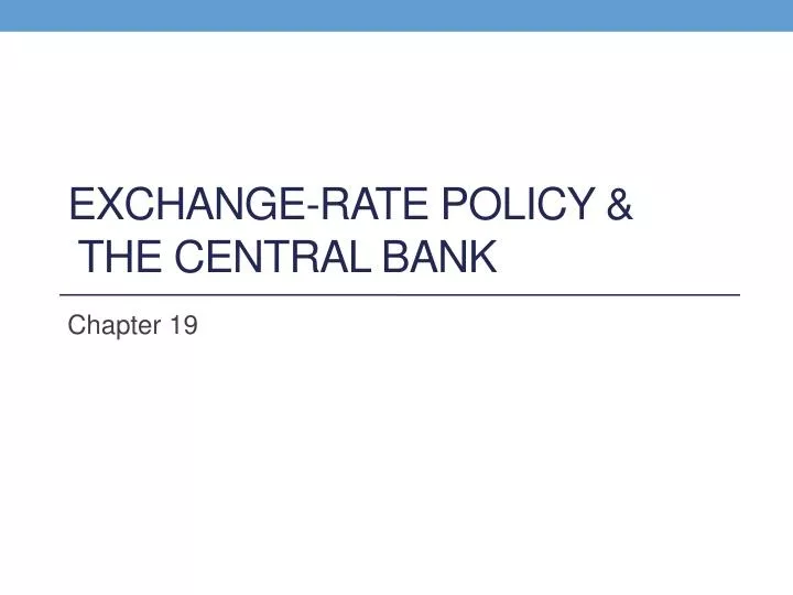 exchange rate policy the central bank