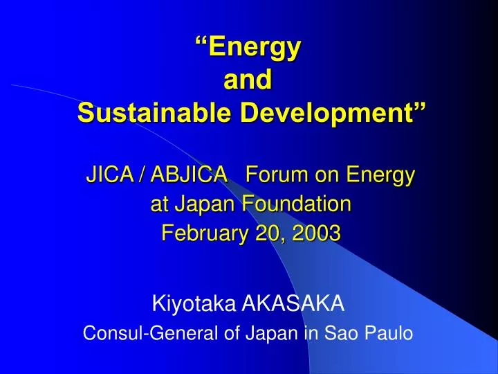 energy and sustainable development