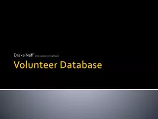 Volunteer Database