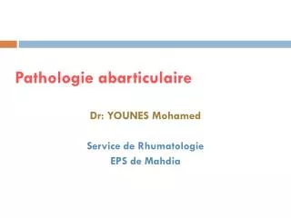 pathologie abarticulaire