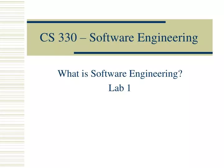 cs 330 software engineering