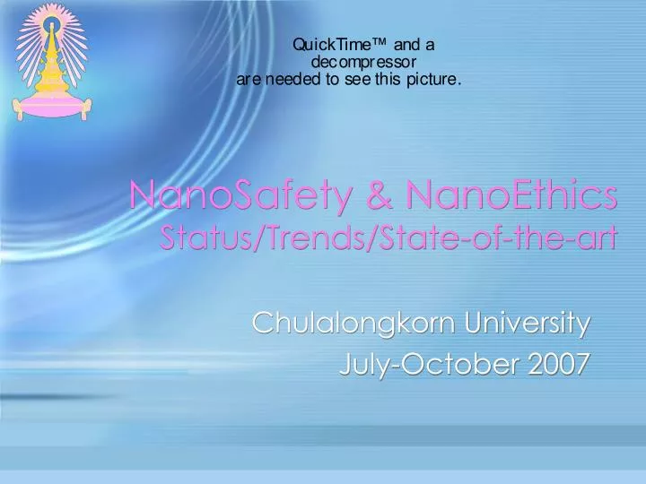 nanosafety nanoethics status trends state of the art