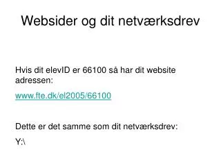 websider og dit netv rksdrev